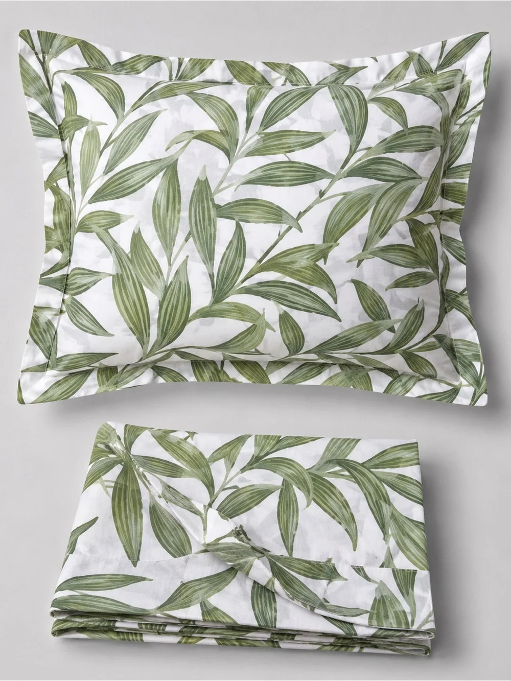 THE COMPANY STORE Tulum Leaf Cotton Percale King Sham Moss Green MSRP $40